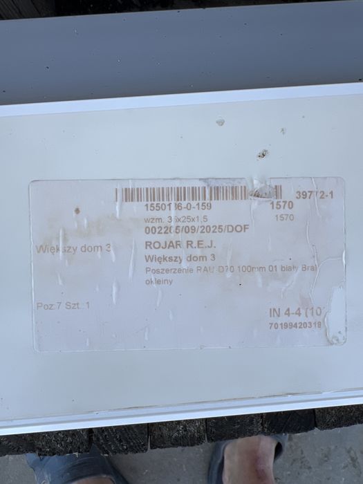 Poszerzenie drzwi balkonowych 10 cm PCV