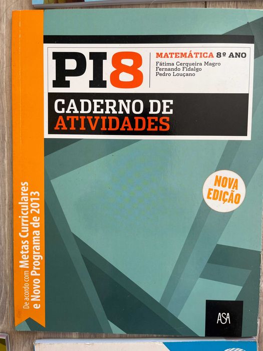 Manual PI 8 – Matemática – 8.º Ano (Caderno de Atividades)