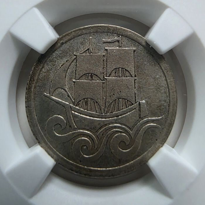 1/2 guldena 1923 NGC AU55 WMG Wolne Miasto Gdańsk