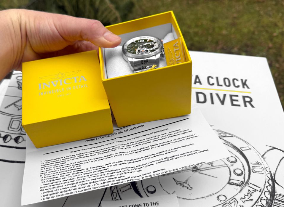 Годинник Invicta Aviator 39664 46 mm. 100 MT. Chronograph Green