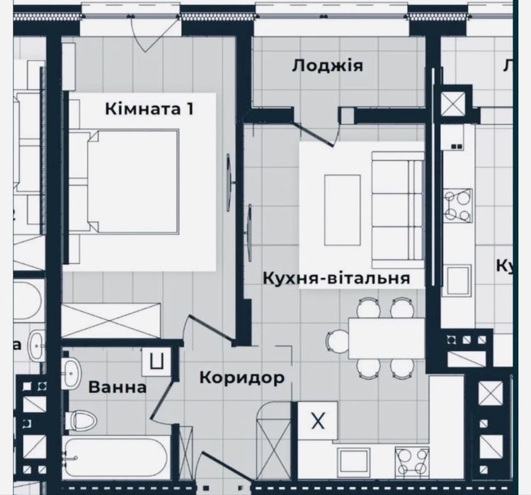 Продаж 1-кімнатної квартири від БК «Водограй»
