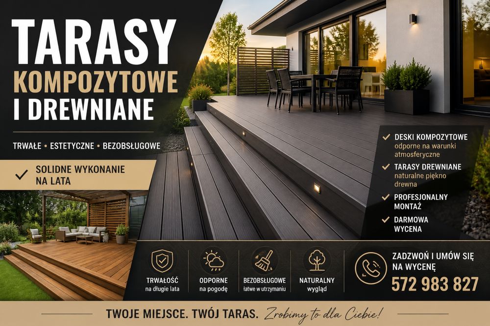 Tarasy drewniane i kompozytowe