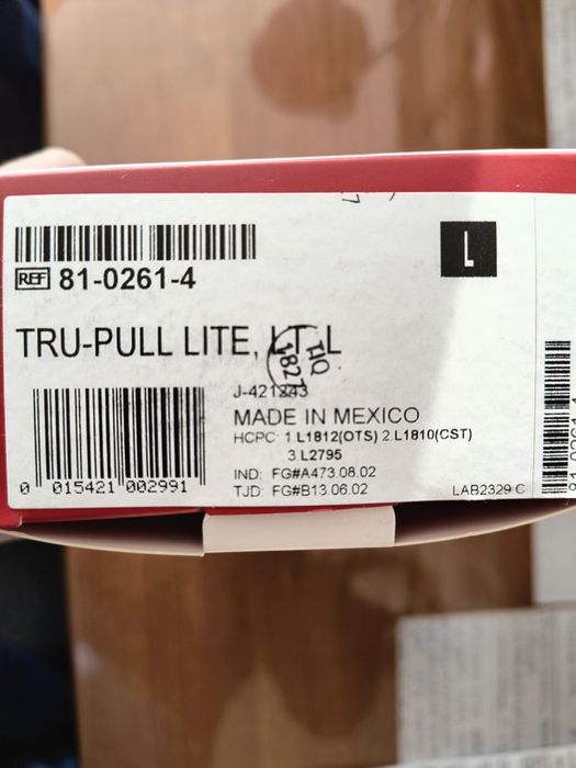 Sprzedam ortezę Tru-Pull Lite, lewe kolano. Rozmiar L.