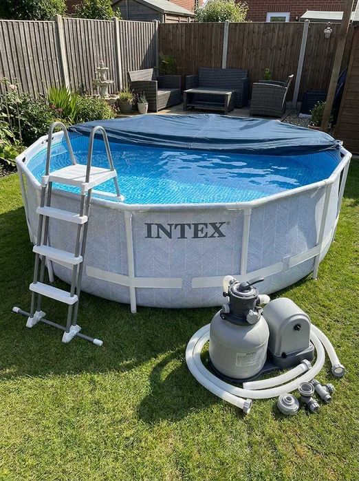 ‼️САМОВИВІЗ ДНІПРО‼️ Каркасный бассейн INTEX 26746 (размер 488 х 122 см) з Тентом, Підстилкою та Драбиною ‼️ ОПЛАТА ЧАСТИНАМИ ‼️