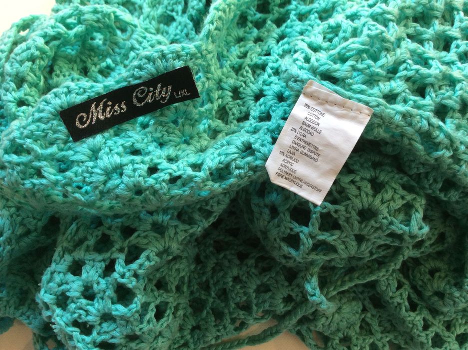 Casaco crochet Senhora azul L