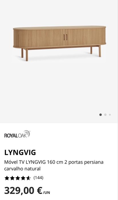 Móvel TV JYSK LYNGVIG 160 cm – Carvalho – Estado impecável