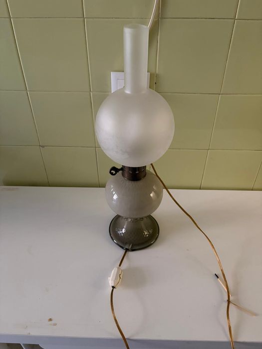 lamparina de furacão de vidro fosco de 3 vias, estilo vintage,