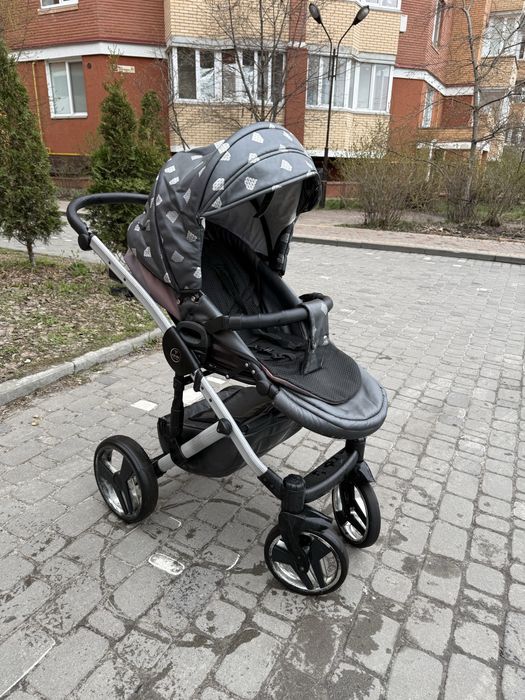 Дитяча коляска junama diamond 2 в 1 Сіра Люлька + Прогулка