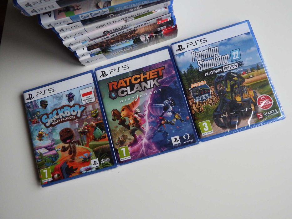 GRY DLA DZIECI PS5 Sackboy FARMING 22 Ratchet gry Sony PS5