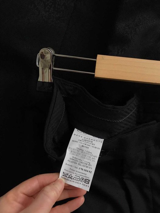 Czarny garnitur ślubny żakardowy glamour Bonus MG M