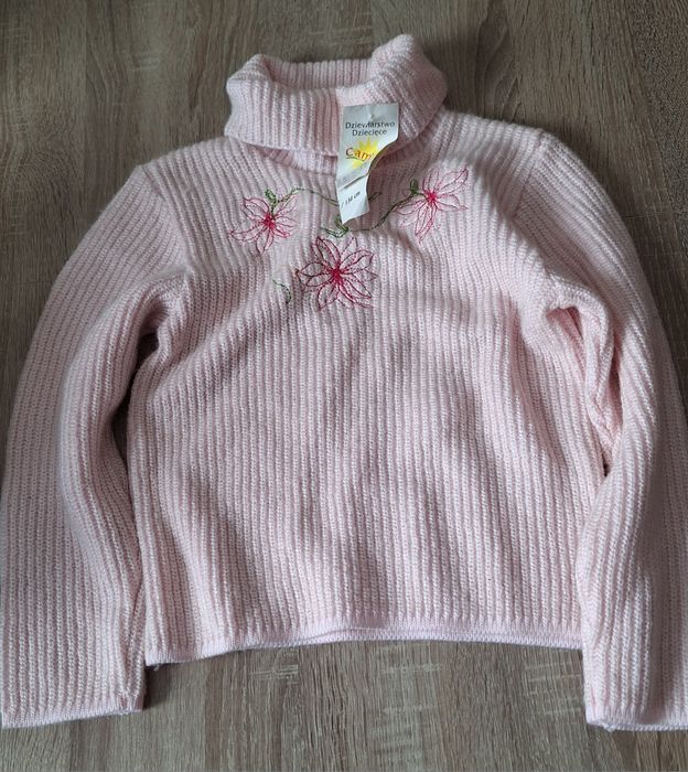 Golf sweterkowy różowy 128/134 Camiza