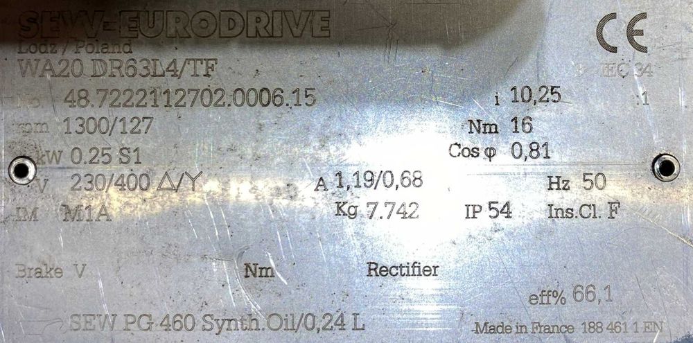 motoreduktor / przekładnia 0,25kW 127obr. 3fazowy SEW