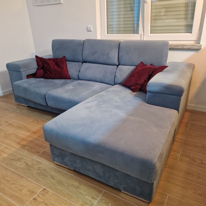 Sofá Chaise Longue Extensível com Arrumação – Como Novo