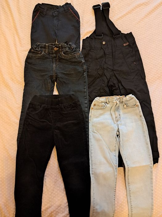 Штани джинси з утепленням лижні полукомбінезон на 6, 7 років