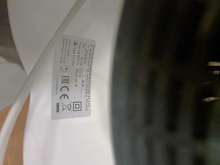 Suszarka spożywcza do owoców, warzyw, grzybów -  Zelmer Fd1002