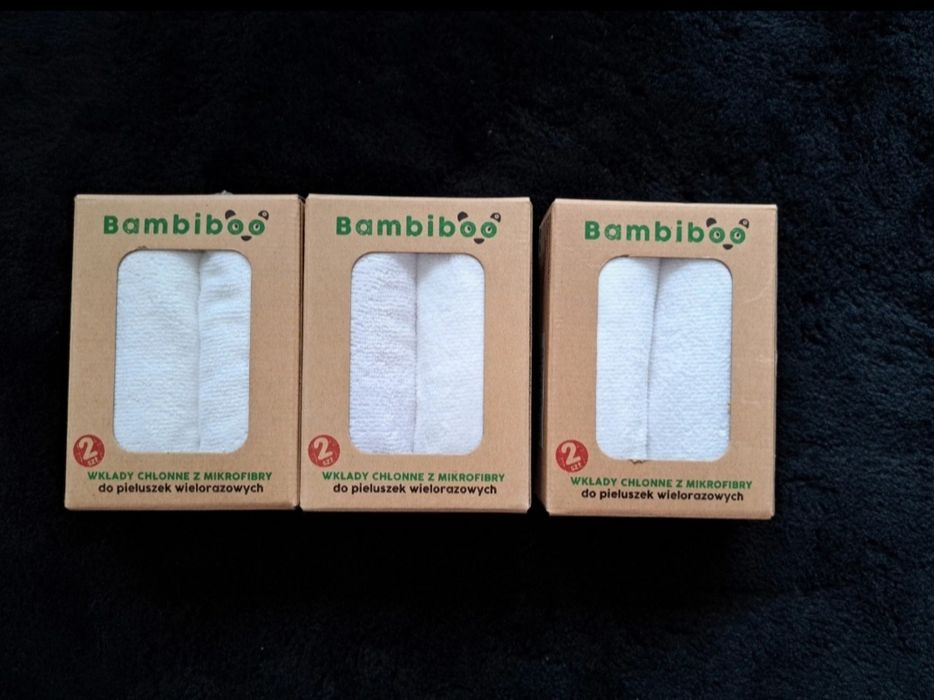 Wkłady chłonne z mikrofibry do pieluszek wielorazowych, Bambiboo, nowe