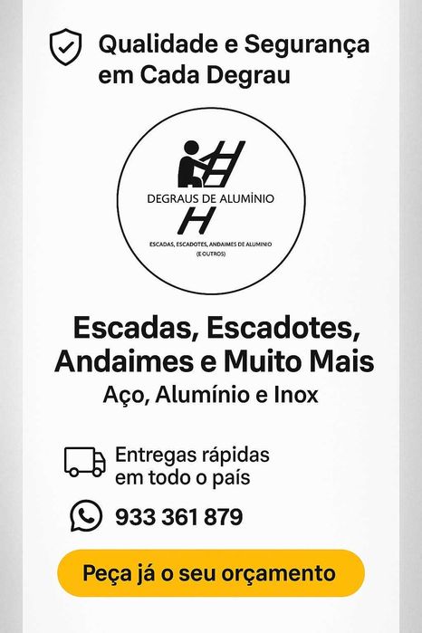 Escada Tripla Alumínio 3m+3m+3m | Degrau Quadrado... FÁBRICA