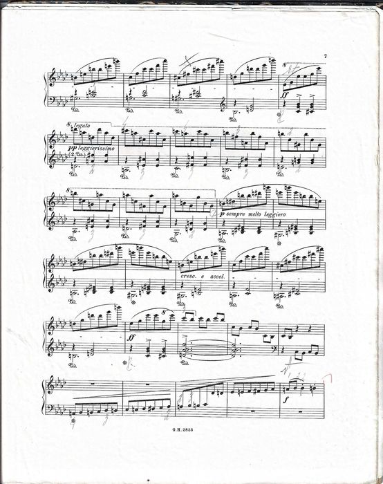 PIANO: Partitura Antiga 1895 - Óscar da Silva - Scherzo à la Valse (Mau Estado).  Carimbo Sasseti.