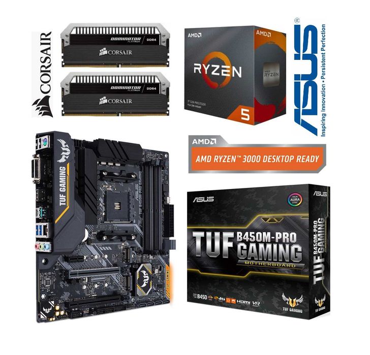 Ryzen 5 5600/ B450TUF/ 16Gb 3000MHz Corsair игровой комплект AM4