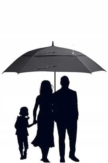 G4Free Duża parasolka parasol automatyczny, kwadratowy, XL, z pokrowcem czarny  Czasza 152 cm