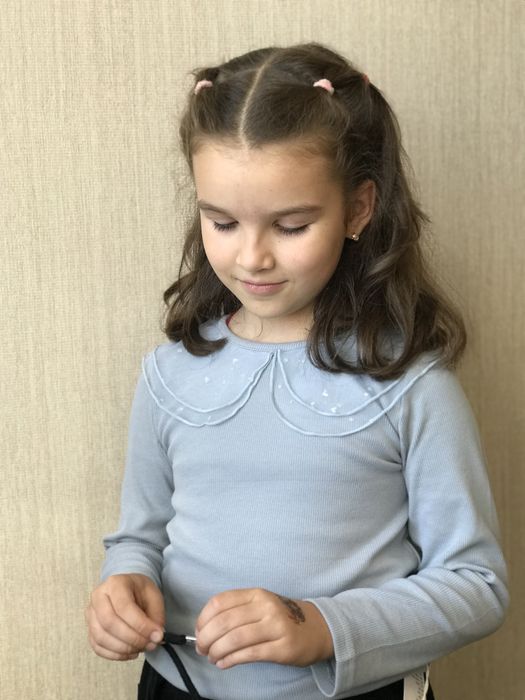 Кофтинка лонгслів в рубчик шорти вельвет на дівчинку 8-9 років