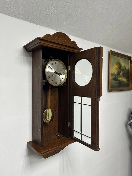 Настінний механічний годинник часы настенные дерево 7684