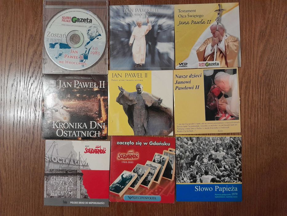 Płyty DVD o Papieżu i Solidarności, cena za 9 szt.