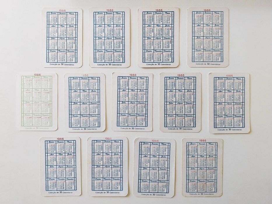 13 calendários MEXICO 86 (colecção de 50 calendários) futebol | lote