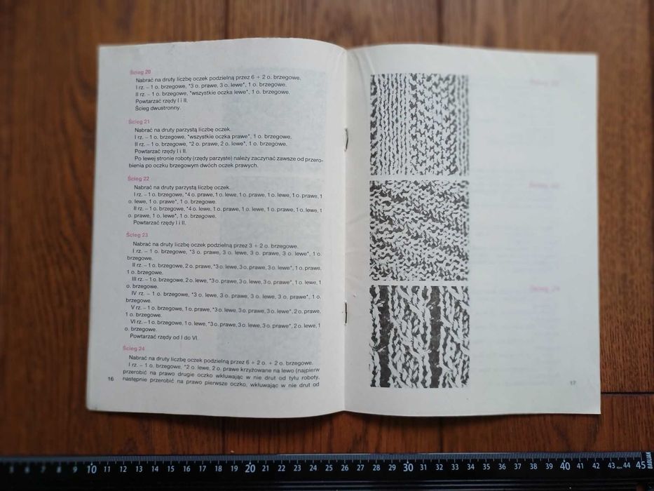 Książka "Robótki na drutach - ściegi podstawowe" - 1987 rok