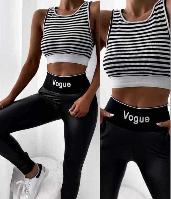 Wyprzedaż nowe legginsy eko skóra Vogue