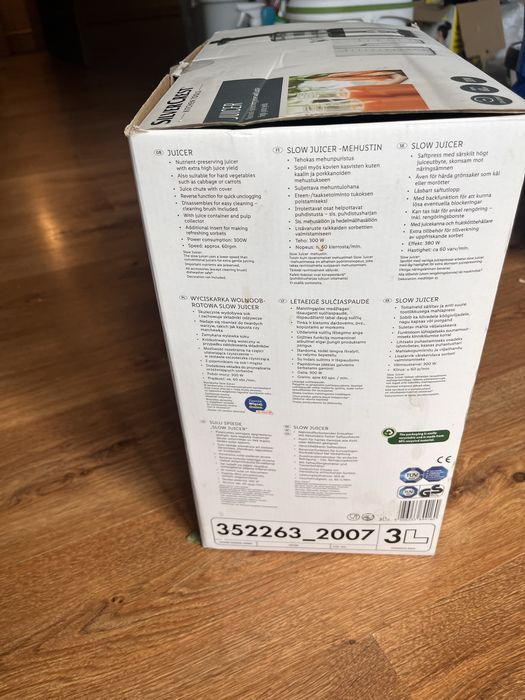 Wyciskarka wolnoobrotowa SilverCrest 300W – używana, z pudełkiem