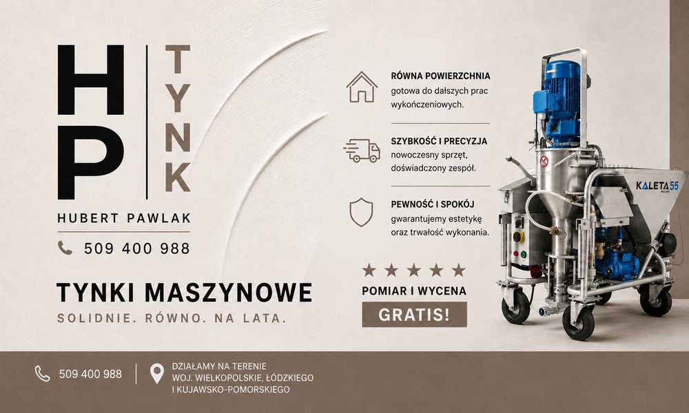 Tynki maszynowe/Gipsowe/Cementowo-wapienne