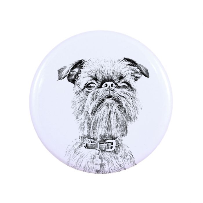 Gryfonik brukselski przypinka z psem duża Art-Dog