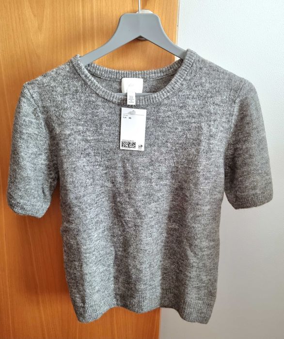 H&M NOVA com etiqueta | Camisola cinzenta de malha, tamanho XS