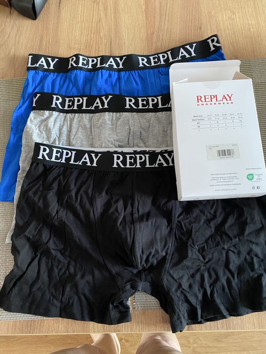 Bokserki męskie REPLAY 3-pack XXL bawełna stretch oryginalne licencja