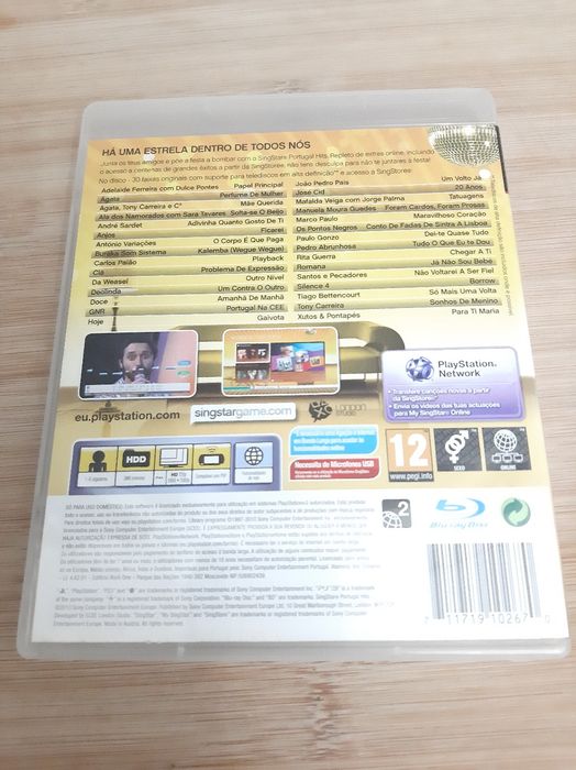 Jogo PS3 Singstar Portugal Hits