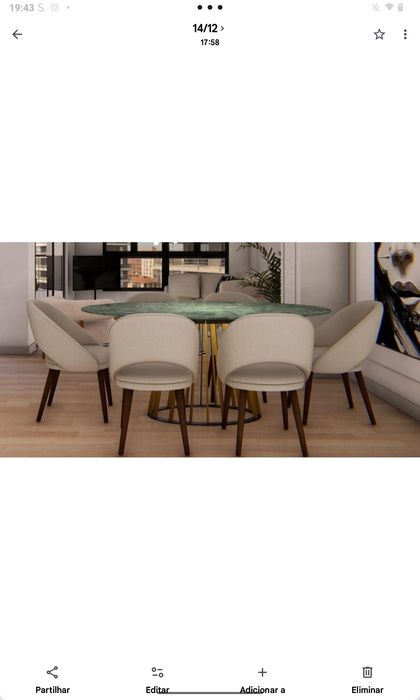 Mesa de jantar e seis  cadeiras da Laskasas