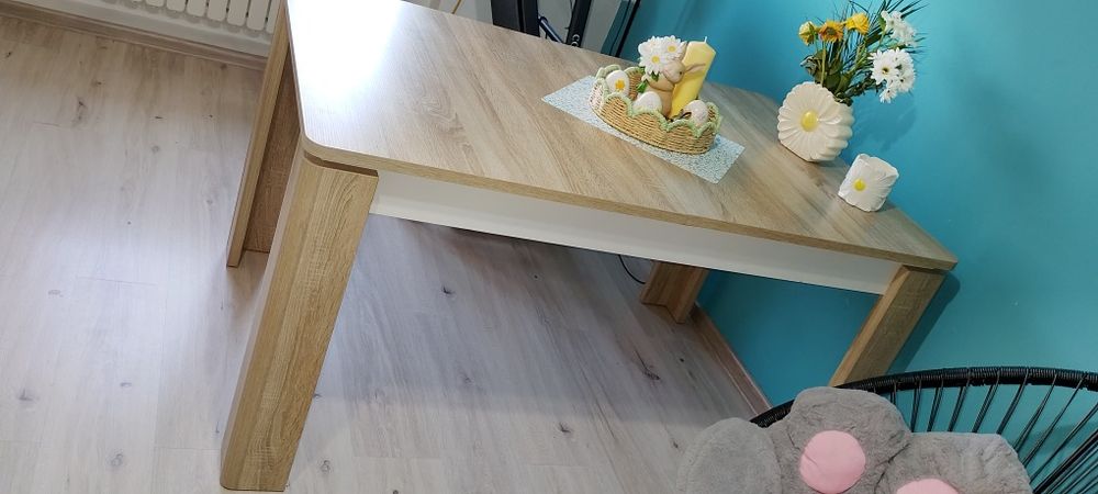 Stół dąb sonoma z białym