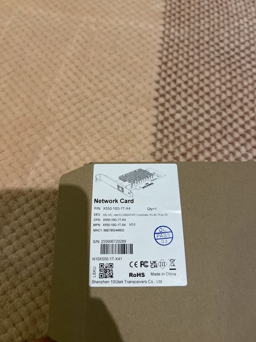 Placa de Rede 10G RJ45 PCIe x4 – 10Gtek Intel X550 (NOVA e Selada)