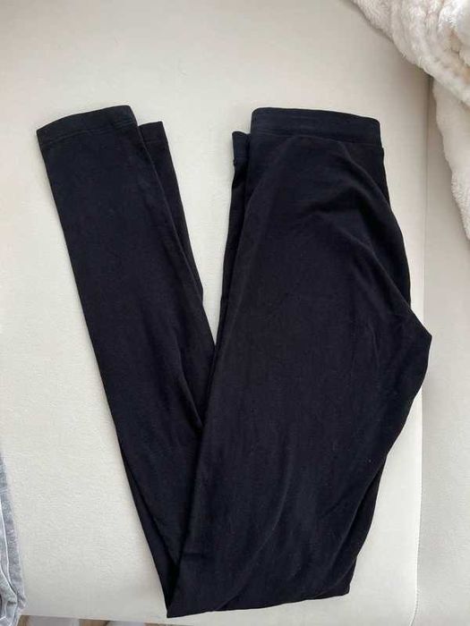 Legginsy getry klasyczne na gumce bawełniane czarne XS