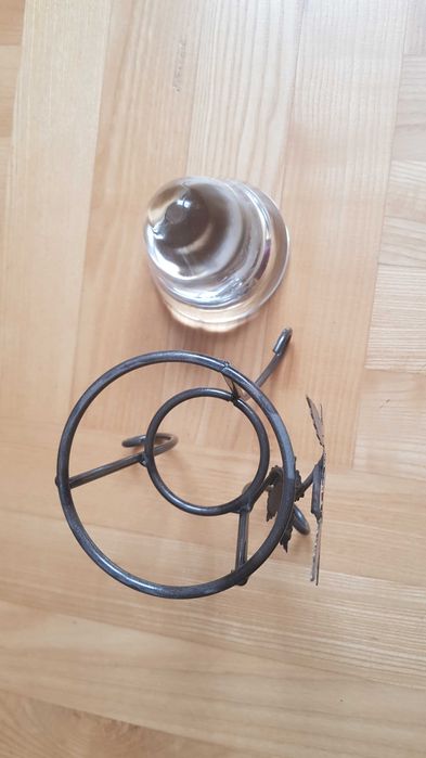 Świecznik metal + szkło