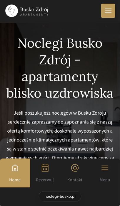 noclegi-busko.pl strona internetowa noclegi apartamenty wynajem Busko