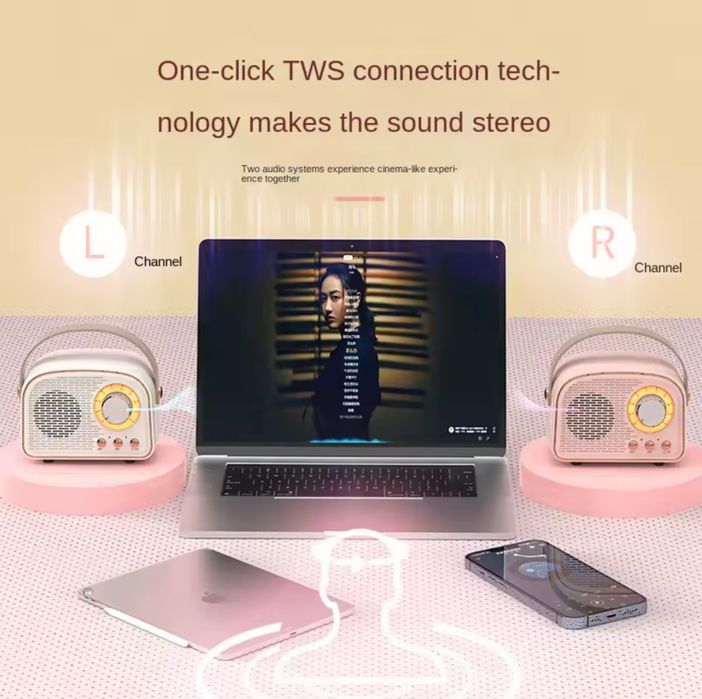 Ретро мини-динамик Bluetooth колонка мини  плеер