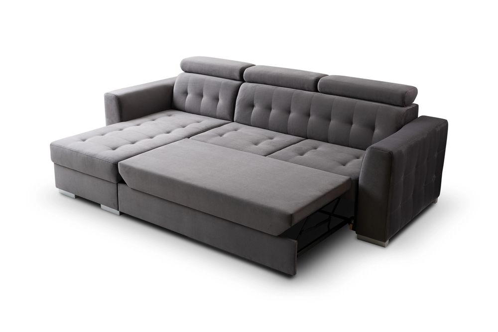 Narożnik ZARA 230 x 165 - funkcja spania, pojemnik, ruchome zagłówki