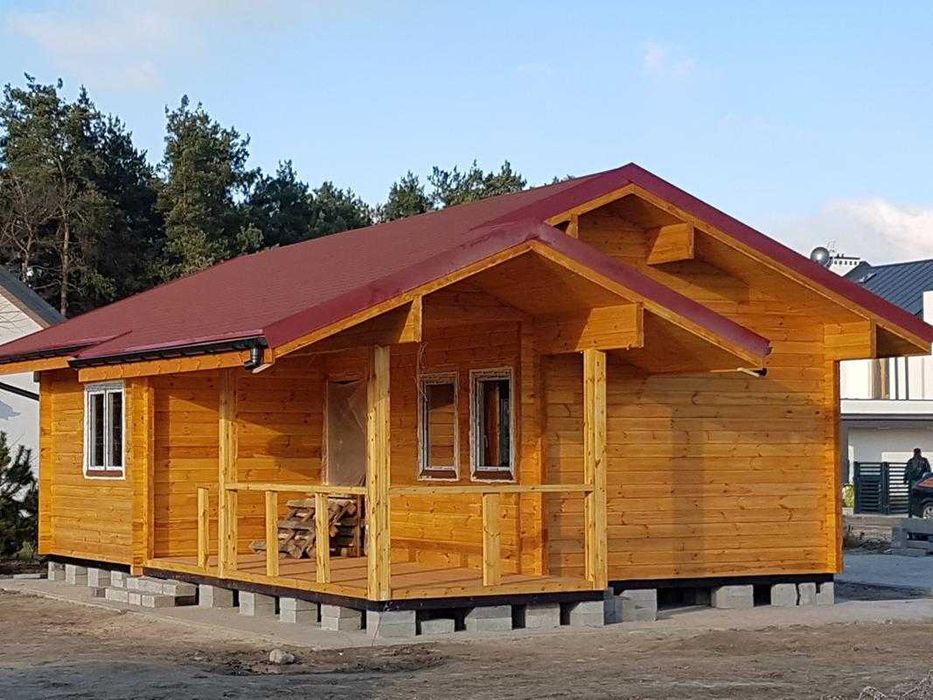 Domek drewniany ,letniskowy ,całoroczne z litego drewna ściana od 44 _ 300mm