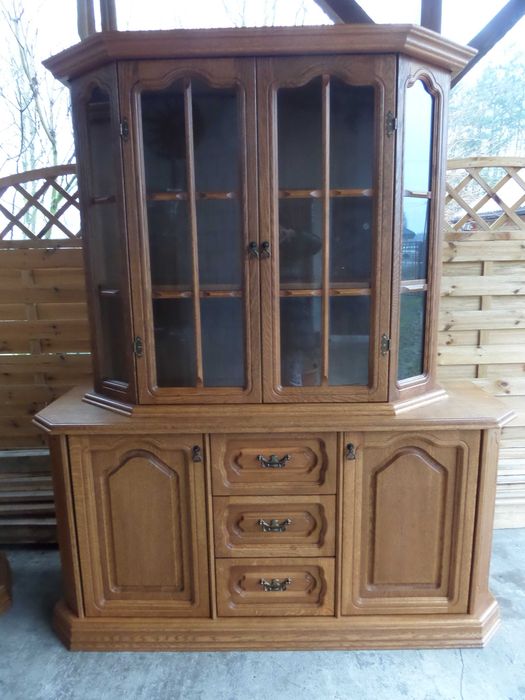 dębowy zestaw  narożna witryna  komoDA stan bdb DOWÓZ WYSYŁKA