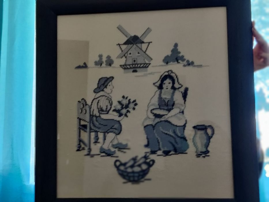 Quadro em ponto cruz "campo"