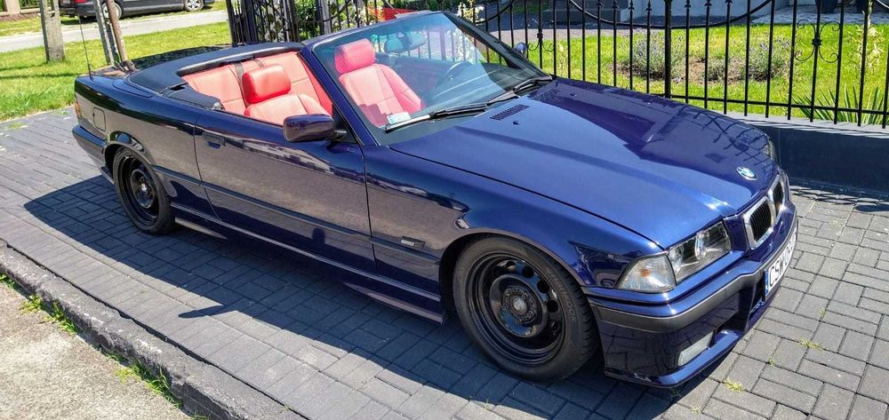 BMW e36 cabrio czerwona skóra
