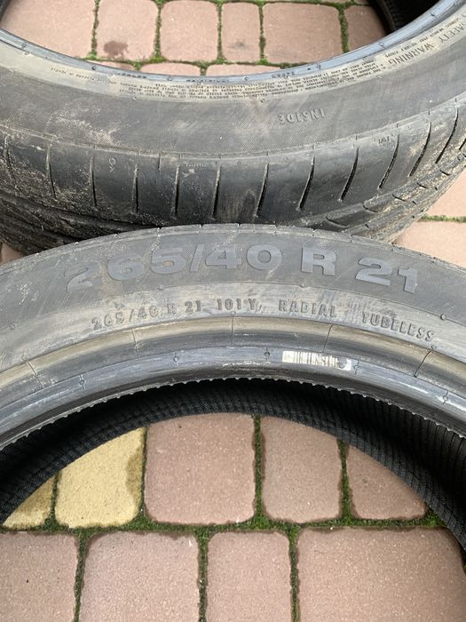Резина Continental ContiSportContact різноширока 265/40r21 і 295/35r21
