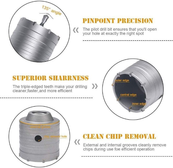 Brocas cranianas carbono para azulejo, tijolo, pladur, granito, porcel